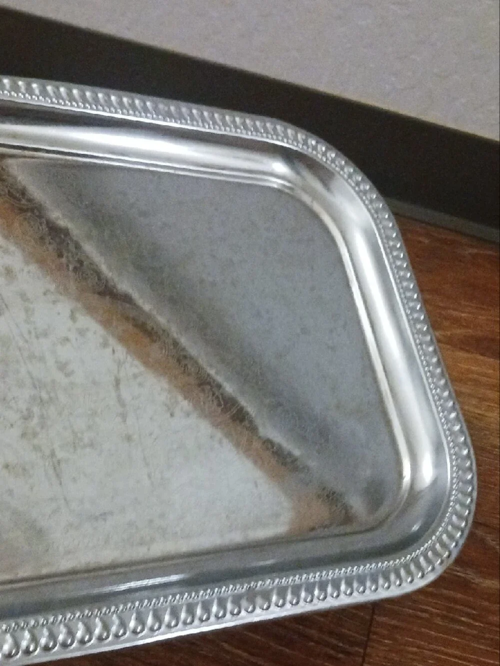Metal Serving Tray - Silver Decorative Home Bath Tray